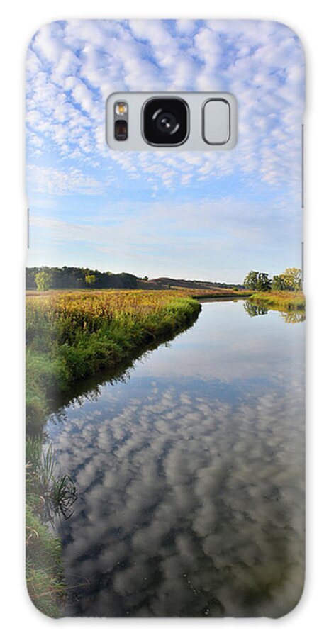 Mchenry County Conservation District Galaxy Case featuring the photograph Morning Clouds Reflected in Nippersink Creek in Glacial Park by Ray Mathis