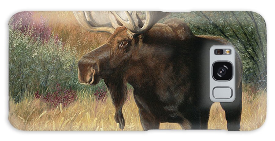 Moose Galaxy Case featuring the painting Morning Majesty by Tammy Taylor