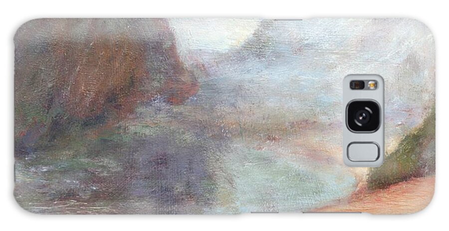 Quin Sweetman Galaxy Case featuring the painting Morning Mist - Original Contemporary Impressionist Painting - Seascape with Fog by Quin Sweetman