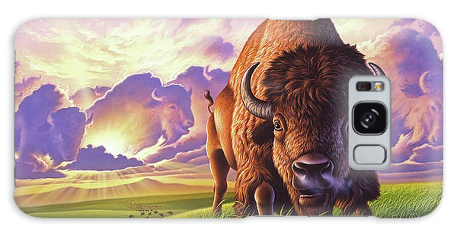 Buffalo Galaxy Case featuring the painting Morning Thunder by Jerry LoFaro