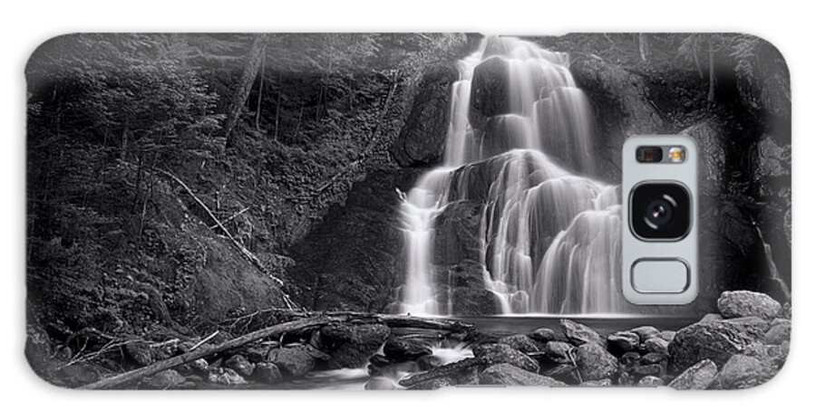 Vermont Galaxy Case featuring the photograph Moss Glen Falls - Monochrome by Stephen Stookey
