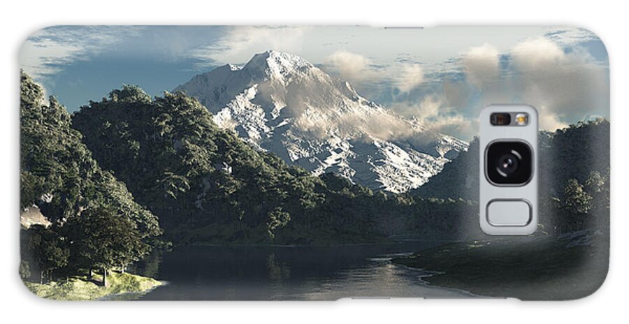 3d Galaxy Case featuring the painting Mount Rainier by Williem McWhorter