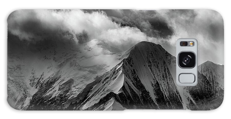 Denali Galaxy Case featuring the photograph Mountain Peak in Black and White by Rick Berk