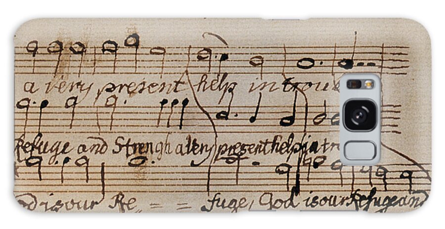 1765 Galaxy Case featuring the drawing Mozart - Motet Manuscript by Wolfgang Amadeus Mozart