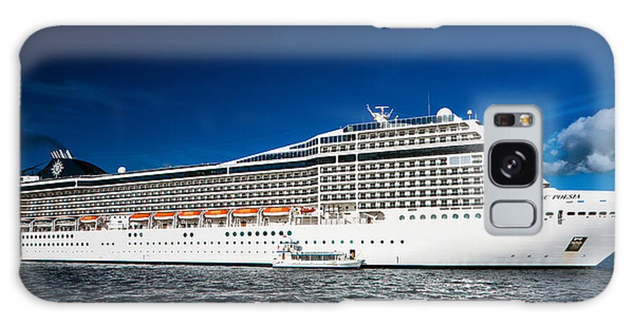 Ship Galaxy Case featuring the photograph MSC Poesia by Christopher Holmes