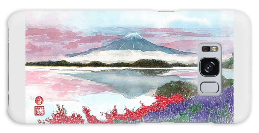Japanese Galaxy Case featuring the painting Mt. Fuji Morning by Terri Harris