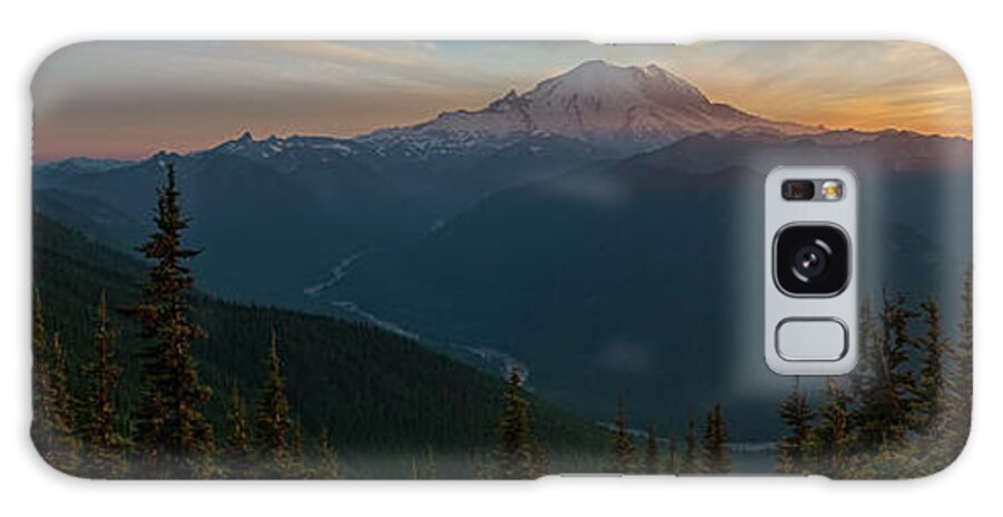 Sunset Galaxy Case featuring the photograph Mt Rainier Sunset Glow by Ken Stanback