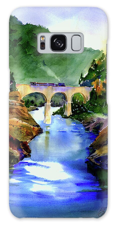 Mountain Quarries Bridge Galaxy Case featuring the painting Mtn Quarries RR Bridge by Joan Chlarson