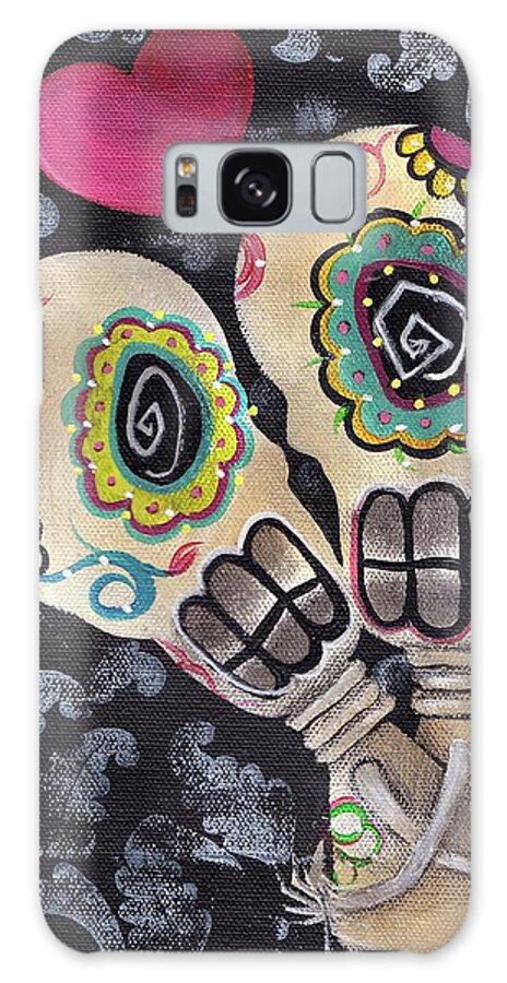 Day Of The Dead Galaxy Case featuring the painting Muertos de Amor by Abril Andrade