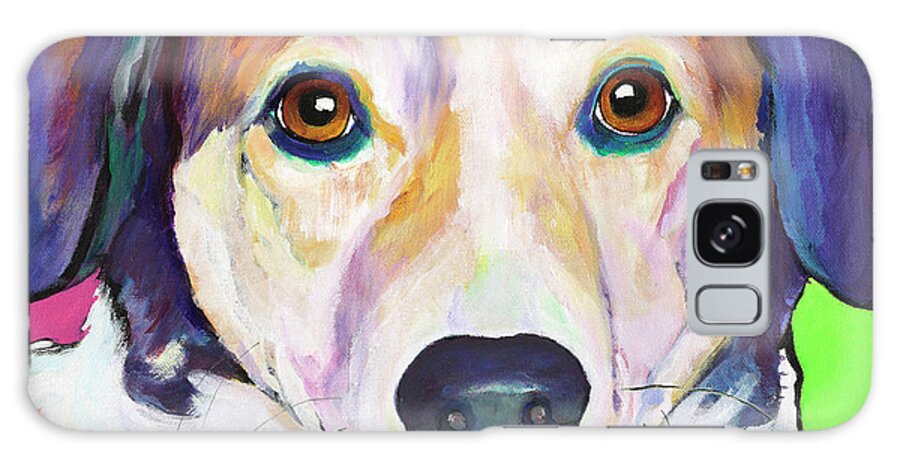 Smiling Dog Galaxy Case featuring the painting Murphy by Pat Saunders-White