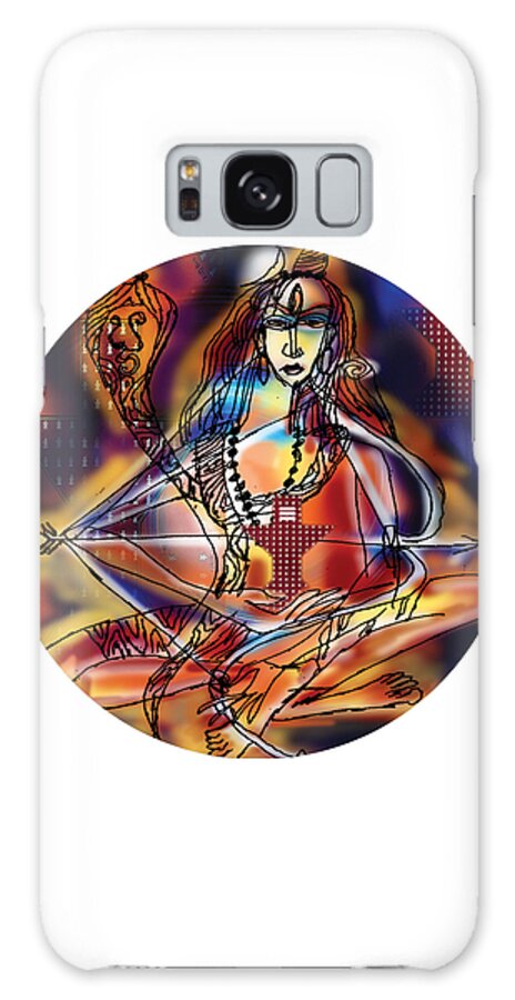 Music Galaxy S8 Case featuring the painting Music Shiva by Guruji Aruneshvar Paris Art Curator Katrin Suter