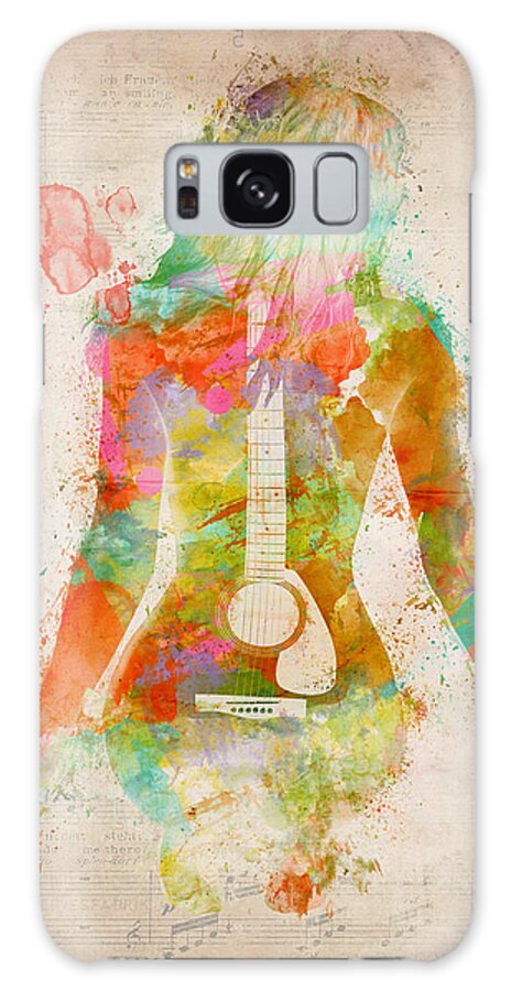 Guitar Galaxy Case featuring the digital art Music Was My First Love by Nikki Marie Smith