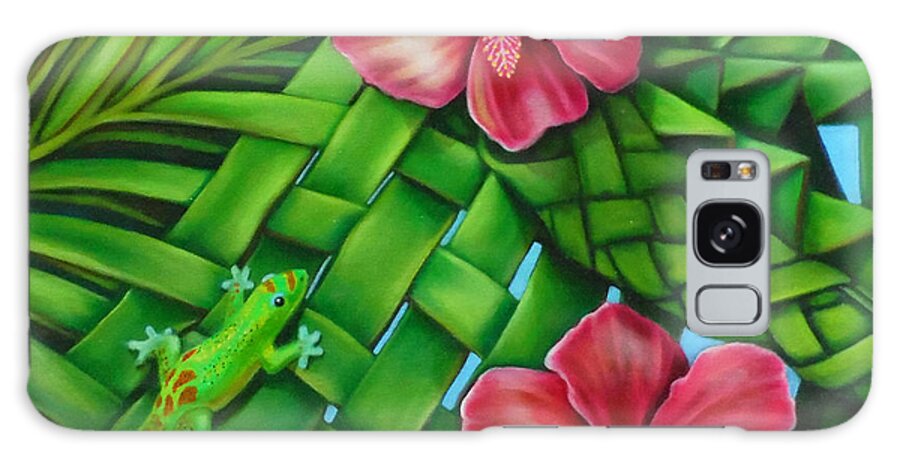 Hawaiian Galaxy Case featuring the painting My Hawaiian Gecko by Ruben Archuleta - Art Gallery