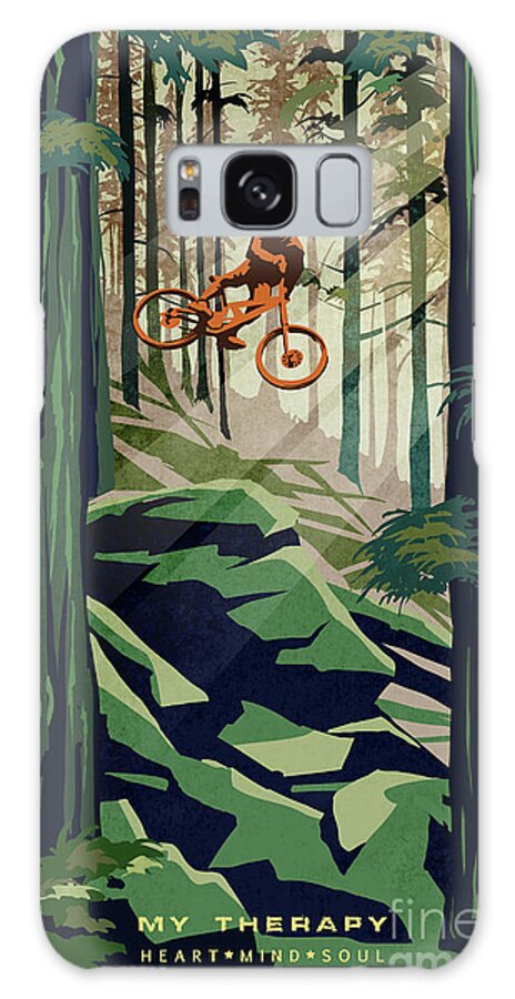 Mountain Bike Galaxy Case featuring the painting My Therapy by Sassan Filsoof