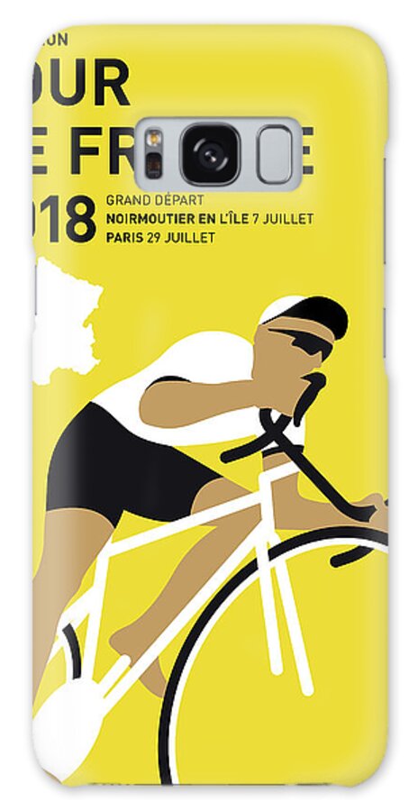 2018 Galaxy Case featuring the digital art My Tour De France Minimal Poster 2018 by Chungkong Art
