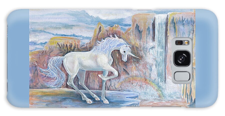 My Unicorn Galaxy Case featuring the painting My Unicorn by Sheri Jo Posselt