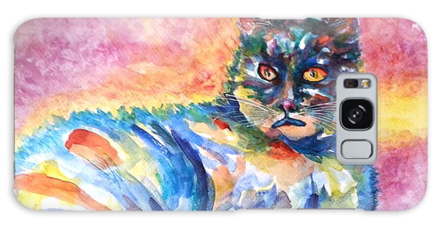 Cat Galaxy Case featuring the painting Na Nadia by Kim Shuckhart Gunns