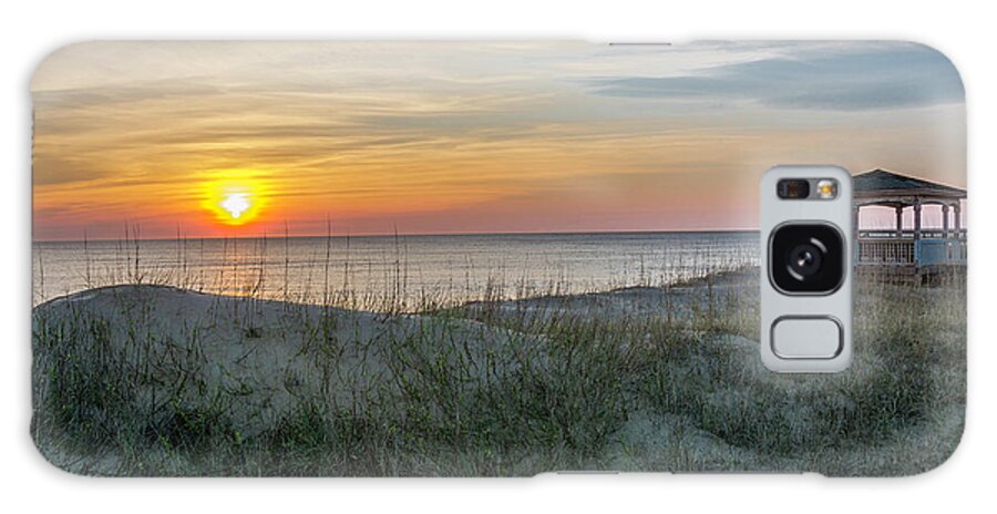 Nags Head Galaxy Case featuring the photograph Nags Head Sunrise with Gazebo by WAZgriffin Digital