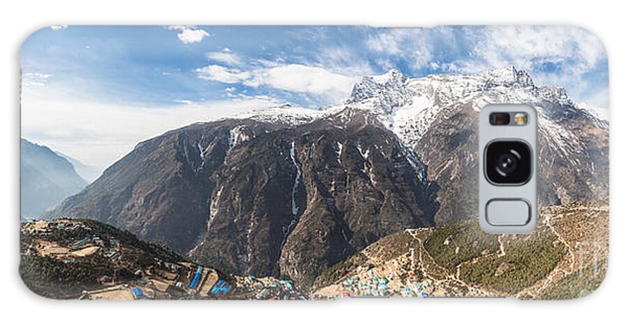Everest Base Camp Galaxy Case featuring the photograph Namche Bazar Panorama by Didier Marti