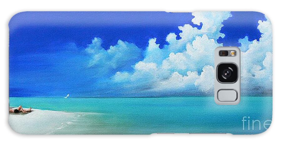 Acrylics Galaxy Case featuring the painting Nap on the Beach by Artificium -