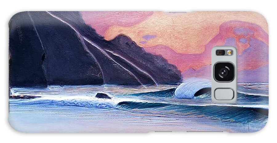 Hawaii Galaxy Case featuring the painting Napali Coast by Nathan Ledyard