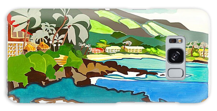 Tropical Island Galaxy Case featuring the painting Napili Bay - Maui by Joan Cordell