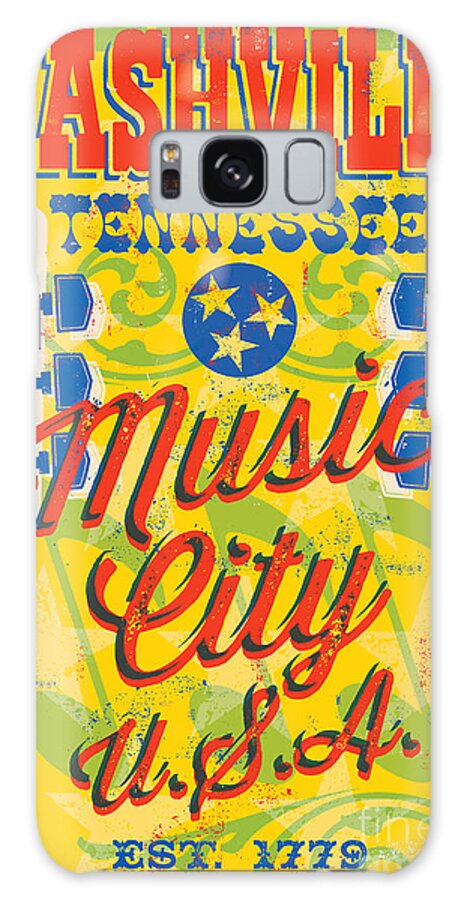 Guitars Galaxy Case featuring the digital art Nashville Tennessee Poster by Jim Zahniser