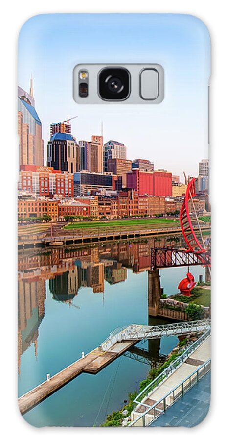 America Galaxy Case featuring the photograph Nashville Tennessee Skyline Along the Cumberland by Gregory Ballos