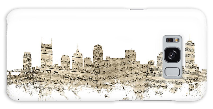 Nashville Galaxy Case featuring the digital art Nashville Tennessee Skyline Sheet Music by Michael Tompsett