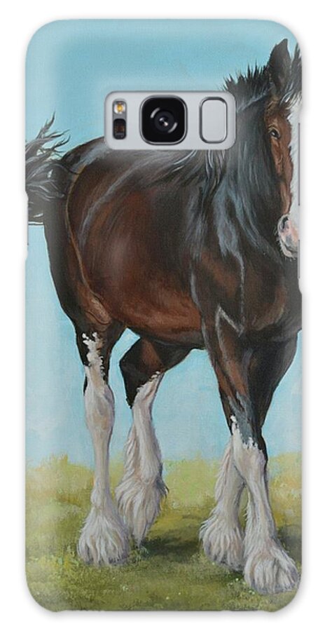 Horses Galaxy Case featuring the painting Natural Pose by Cindy Welsh