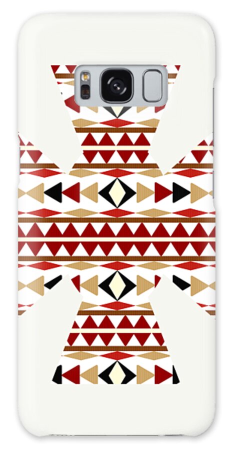Navajo White Galaxy Case featuring the mixed media Navajo White Pattern Art by Christina Rollo