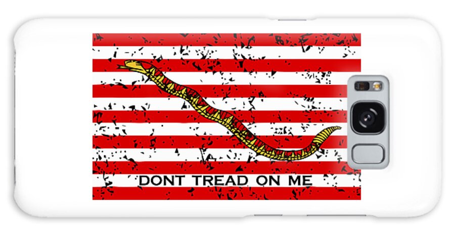 Navy Galaxy Case featuring the mixed media Navy Jack Flag - Don't Tread On Me by War Is Hell Store