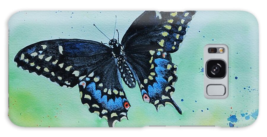Swallowtail Galaxy S8 Case featuring the painting Neon Swallowtail by Sonja Jones