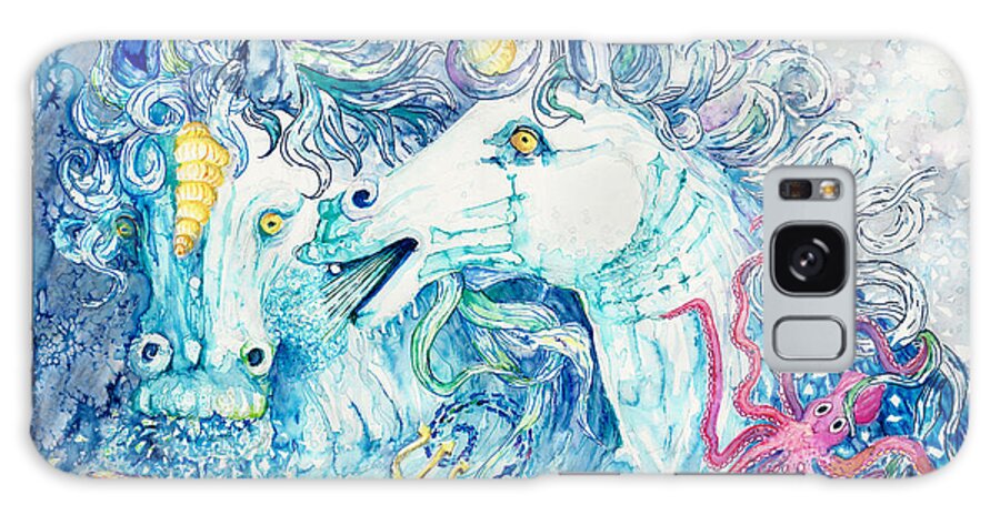 Horse Galaxy Case featuring the painting Neptune's Horses by Melinda Dare Benfield