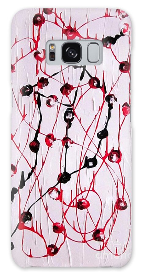 Drip-painting Influenced By Jackson Pollock Galaxy Case featuring the painting Network 2 by Pilbri Britta Neumaerker