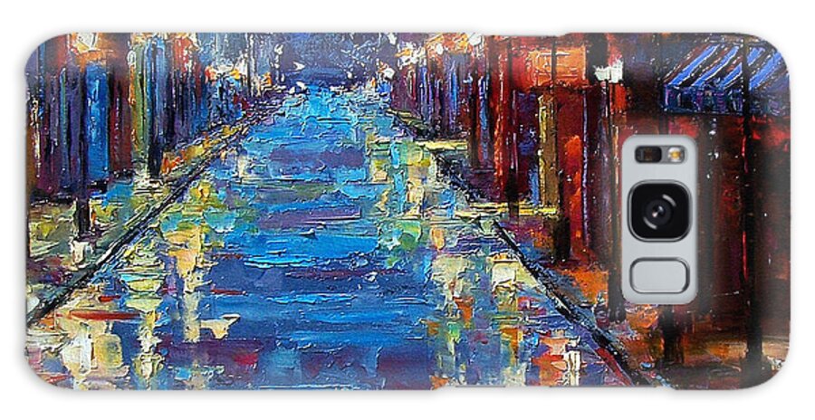Cityscape Galaxy Case featuring the painting New Orleans Bourbon Street by Debra Hurd