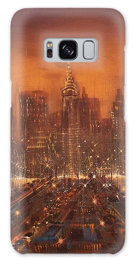 Nyc Galaxy S8 Case featuring the painting New York City of Dreams by Tom Shropshire