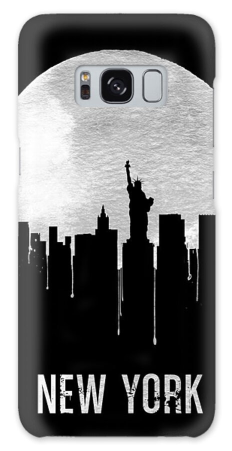 New York Galaxy Case featuring the digital art New York Skyline Black by Naxart Studio