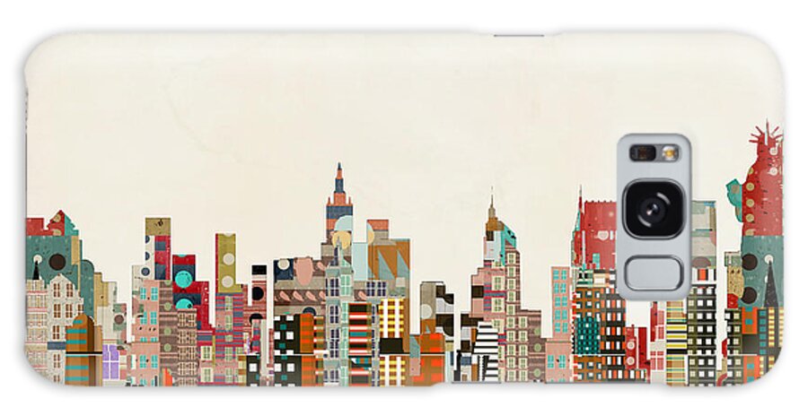 New York Galaxy Case featuring the painting New York Skyline by Bri Buckley