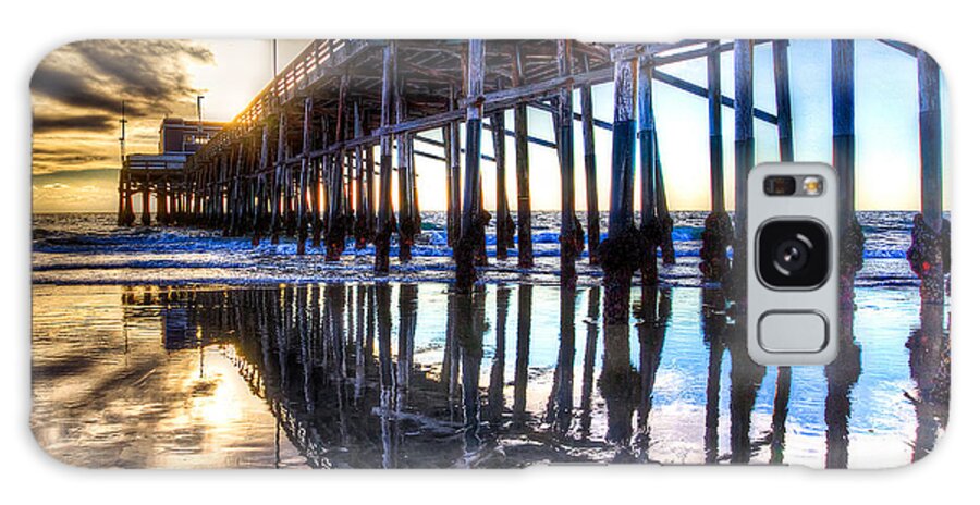 Newport Beach Galaxy Case featuring the photograph Newport Beach Pier - Reflections by Jim Carrell