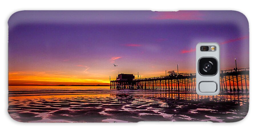 Newport Beach Galaxy Case featuring the photograph Newport Pier Sunset by Pamela Newcomb