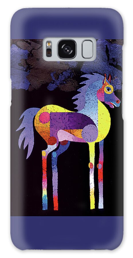 Equine Art Galaxy S8 Case featuring the painting Night Foal by Bob Coonts