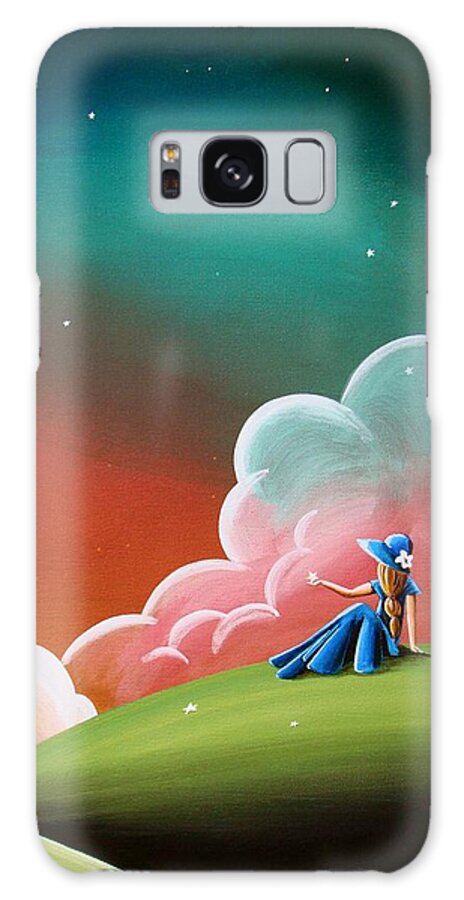 Girl Galaxy Case featuring the painting Night Lights by Cindy Thornton