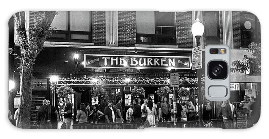 Burren Galaxy Case featuring the photograph Night out at the Burren Somerville MA Davis Square Black and White by Toby McGuire