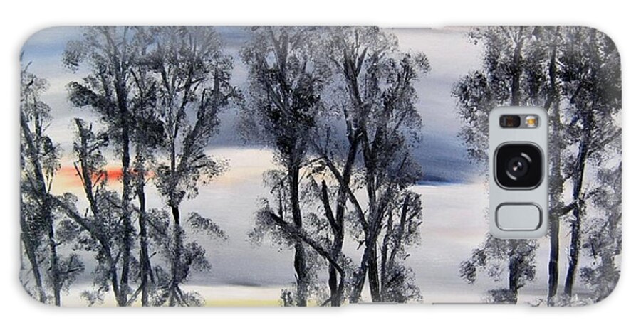 Treeline Galaxy Case featuring the painting Nightfall approaching by Marilyn McNish