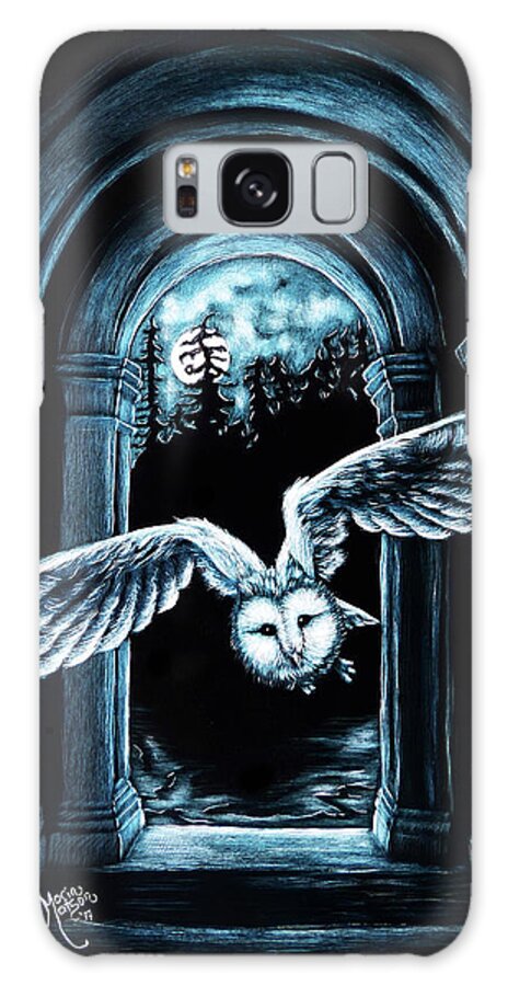 Bird Galaxy Case featuring the mixed media Nightly Passage by Monique Morin Matson