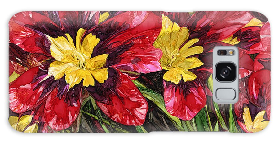 Florals Galaxy Case featuring the painting Nikki's Flowers by Vicki Baun Barry