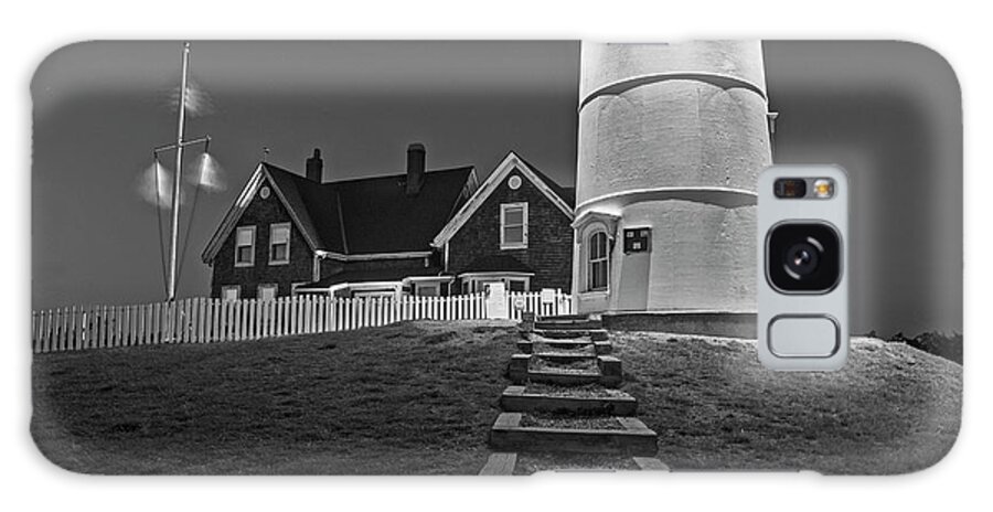 Nobska Galaxy Case featuring the photograph Nobska Light Falmouth MA Cape Cod Black and White by Toby McGuire