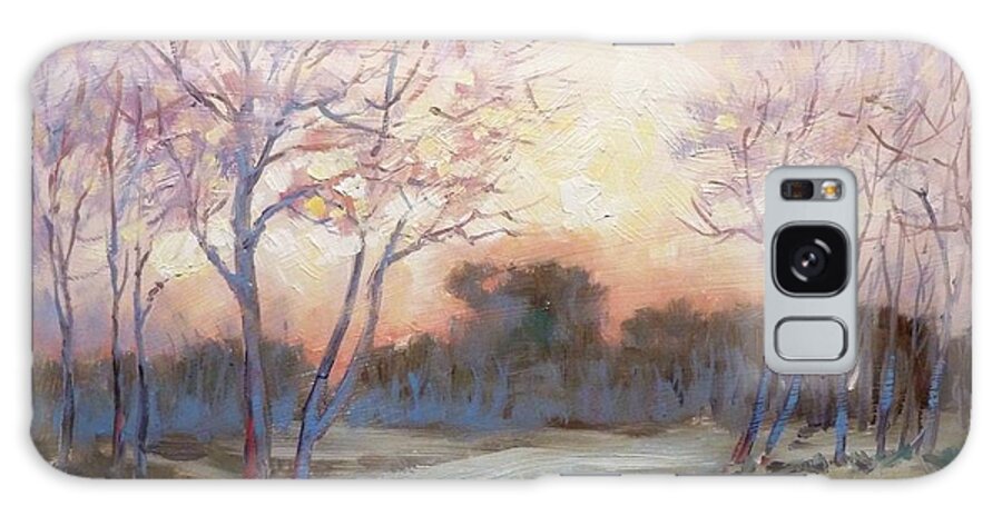 Sunset Galaxy Case featuring the painting Nocturnal landscape by Irek Szelag