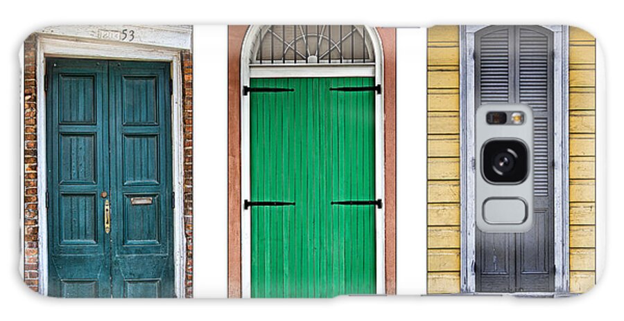 New Orleans Galaxy Case featuring the photograph NOLA Doors Triptych #1 by Jarrod Erbe